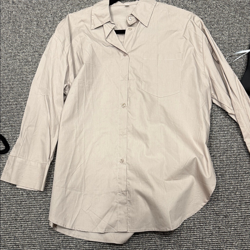 Beige Button-Up Shirt